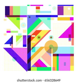 Trendy geometric elements memphis greeting cards design. Retro style texture, pattern and elements. Modern abstract design poster and cover template