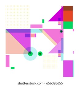 Trendy geometric elements memphis greeting cards design. Retro style texture, pattern and elements. Modern abstract design poster and cover template