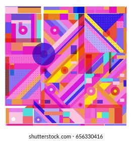 Trendy geometric elements memphis greeting cards design. Retro style texture, pattern and elements. Modern abstract design poster and cover template