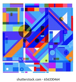 Trendy geometric elements memphis greeting cards design. Retro style texture, pattern and elements. Modern abstract design poster and cover template