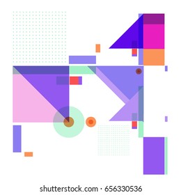 Trendy geometric elements memphis greeting cards design. Retro style texture, pattern and elements. Modern abstract design poster and cover template