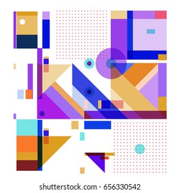 Trendy geometric elements memphis greeting cards design. Retro style texture, pattern and elements. Modern abstract design poster and cover template