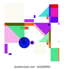 Trendy geometric elements memphis greeting cards design. Retro style texture, pattern and elements. Modern abstract design poster and cover template