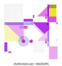 Trendy geometric elements memphis greeting cards design. Retro style texture, pattern and elements. Modern abstract design poster and cover template