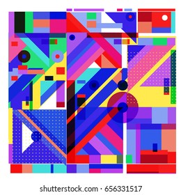 Trendy geometric elements memphis greeting cards design. Retro style texture, pattern and elements. Modern abstract design poster and cover template