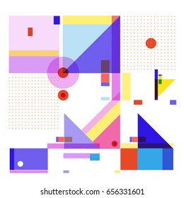 Trendy geometric elements memphis greeting cards design. Retro style texture, pattern and elements. Modern abstract design poster and cover template