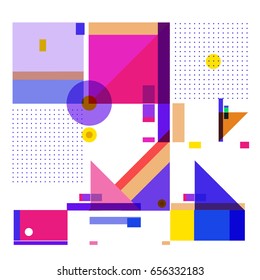 Trendy geometric elements memphis greeting cards design. Retro style texture, pattern and elements. Modern abstract design poster and cover template