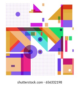 Trendy geometric elements memphis greeting cards design. Retro style texture, pattern and elements. Modern abstract design poster and cover template
