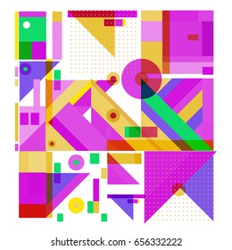 Trendy geometric elements memphis greeting cards design. Retro style texture, pattern and elements. Modern abstract design poster and cover template