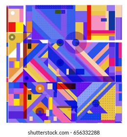 Trendy geometric elements memphis greeting cards design. Retro style texture, pattern and elements. Modern abstract design poster and cover template