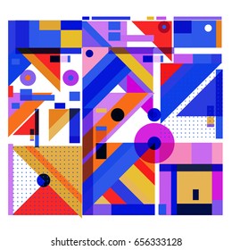 Trendy geometric elements memphis greeting cards design. Retro style texture, pattern and elements. Modern abstract design poster and cover template
