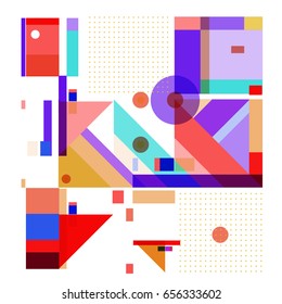 Trendy geometric elements memphis greeting cards design. Retro style texture, pattern and elements. Modern abstract design poster and cover template