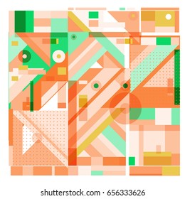 Trendy geometric elements memphis greeting cards design. Retro style texture, pattern and elements. Modern abstract design poster and cover template