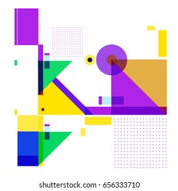 Trendy geometric elements memphis greeting cards design. Retro style texture, pattern and elements. Modern abstract design poster and cover template