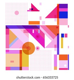 Trendy geometric elements memphis greeting cards design. Retro style texture, pattern and elements. Modern abstract design poster and cover template