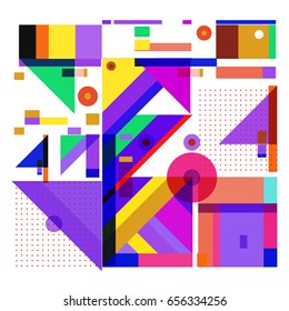 Trendy geometric elements memphis greeting cards design. Retro style texture, pattern and elements. Modern abstract design poster and cover template