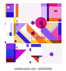 Trendy geometric elements memphis greeting cards design. Retro style texture, pattern and elements. Modern abstract design poster and cover template