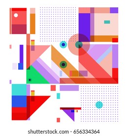 Trendy geometric elements memphis greeting cards design. Retro style texture, pattern and elements. Modern abstract design poster and cover template