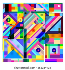 Trendy geometric elements memphis greeting cards design. Retro style texture, pattern and elements. Modern abstract design poster and cover template