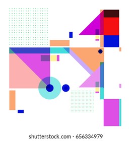 Trendy geometric elements memphis greeting cards design. Retro style texture, pattern and elements. Modern abstract design poster and cover template