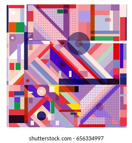 Trendy geometric elements memphis greeting cards design. Retro style texture, pattern and elements. Modern abstract design poster and cover template