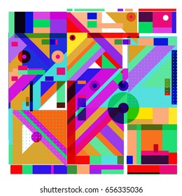 Trendy geometric elements memphis greeting cards design. Retro style texture, pattern and elements. Modern abstract design poster and cover template