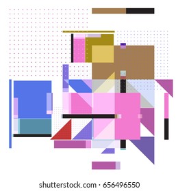 Trendy geometric elements memphis greeting cards design. Retro style texture, pattern and elements. Modern abstract design poster and cover template