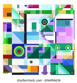 Trendy geometric elements memphis greeting cards design. Retro style texture, pattern and elements. Modern abstract design poster and cover template