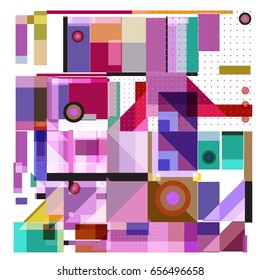 Trendy geometric elements memphis greeting cards design. Retro style texture, pattern and elements. Modern abstract design poster and cover template