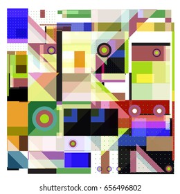 Trendy geometric elements memphis greeting cards design. Retro style texture, pattern and elements. Modern abstract design poster and cover template