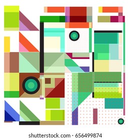 Trendy geometric elements memphis greeting cards design. Retro style texture, pattern and elements. Modern abstract design poster and cover template