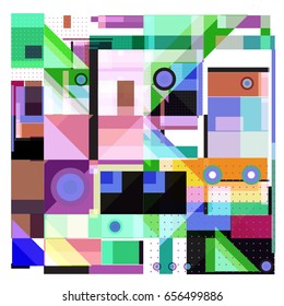 Trendy geometric elements memphis greeting cards design. Retro style texture, pattern and elements. Modern abstract design poster and cover template