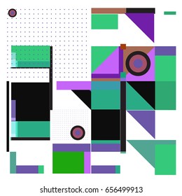 Trendy geometric elements memphis greeting cards design. Retro style texture, pattern and elements. Modern abstract design poster and cover template