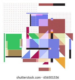 Trendy geometric elements memphis greeting cards design. Retro style texture, pattern and elements. Modern abstract design poster and cover template