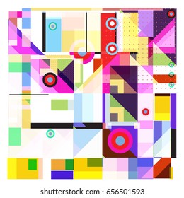 Trendy geometric elements memphis greeting cards design. Retro style texture, pattern and elements. Modern abstract design poster and cover template