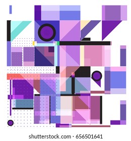 Trendy geometric elements memphis greeting cards design. Retro style texture, pattern and elements. Modern abstract design poster and cover template
