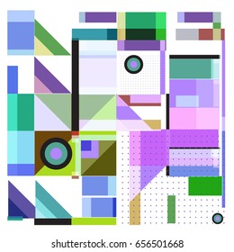 Trendy geometric elements memphis greeting cards design. Retro style texture, pattern and elements. Modern abstract design poster and cover template
