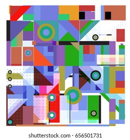 Trendy geometric elements memphis greeting cards design. Retro style texture, pattern and elements. Modern abstract design poster and cover template