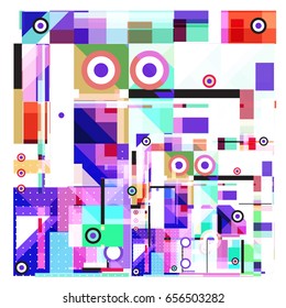 Trendy geometric elements memphis greeting cards design. Retro style texture, pattern and elements. Modern abstract design poster and cover template