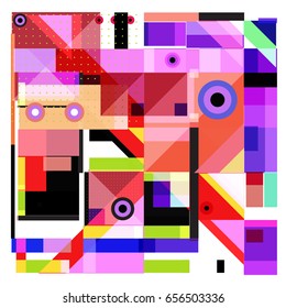 Trendy geometric elements memphis greeting cards design. Retro style texture, pattern and elements. Modern abstract design poster and cover template