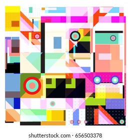 Trendy geometric elements memphis greeting cards design. Retro style texture, pattern and elements. Modern abstract design poster and cover template