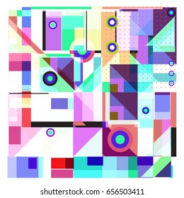 Trendy geometric elements memphis greeting cards design. Retro style texture, pattern and elements. Modern abstract design poster and cover template