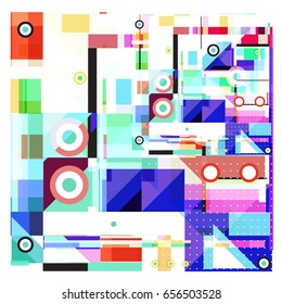 Trendy geometric elements memphis greeting cards design. Retro style texture, pattern and elements. Modern abstract design poster and cover template
