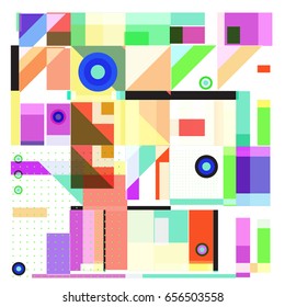 Trendy geometric elements memphis greeting cards design. Retro style texture, pattern and elements. Modern abstract design poster and cover template