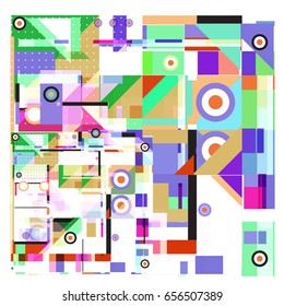 Trendy geometric elements memphis greeting cards design. Retro style texture, pattern and elements. Modern abstract design poster and cover template