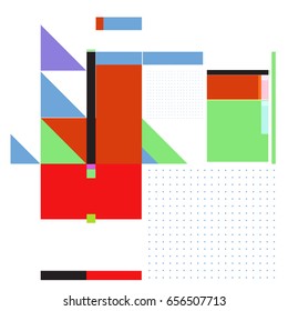 Trendy geometric elements memphis greeting cards design. Retro style texture, pattern and elements. Modern abstract design poster and cover template