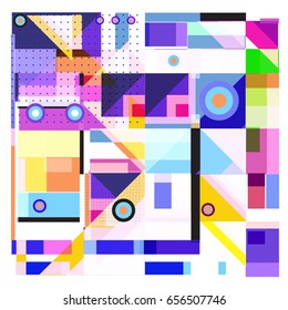 Trendy geometric elements memphis greeting cards design. Retro style texture, pattern and elements. Modern abstract design poster and cover template