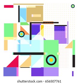 Trendy geometric elements memphis greeting cards design. Retro style texture, pattern and elements. Modern abstract design poster and cover template