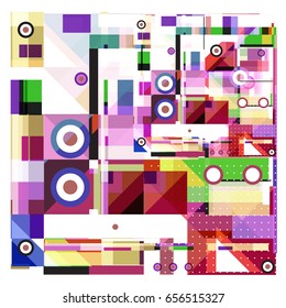 Trendy geometric elements memphis greeting cards design. Retro style texture, pattern and elements. Modern abstract design poster and cover template