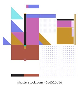 Trendy geometric elements memphis greeting cards design. Retro style texture, pattern and elements. Modern abstract design poster and cover template